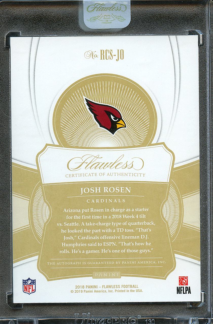 Josh Rosen 2018 Flawless Auto Autograph Rookie RC GOLD 21/25 Arizona Cardinals