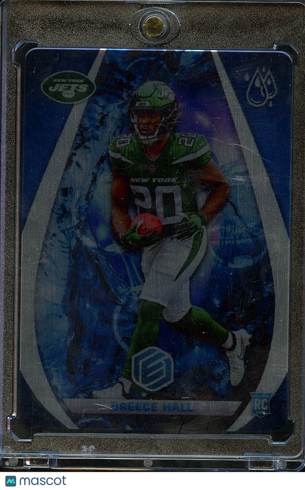 Breece Hall 2022 Elements Water SSP CASE HIT RC Rookie Metal Card New York Jets