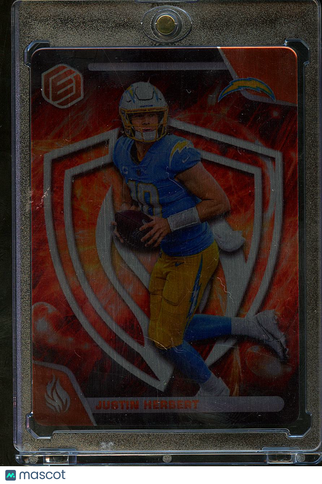 Justin Herbert 2022 Elements Fire SSP CASE HIT Metal Card Los Angeles Chargers