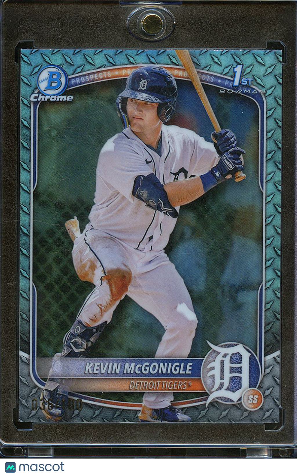 Kevin McGonigle 2025 Bowman Chrome 1st Steel Metal Refractor RC 86/100 Tigers