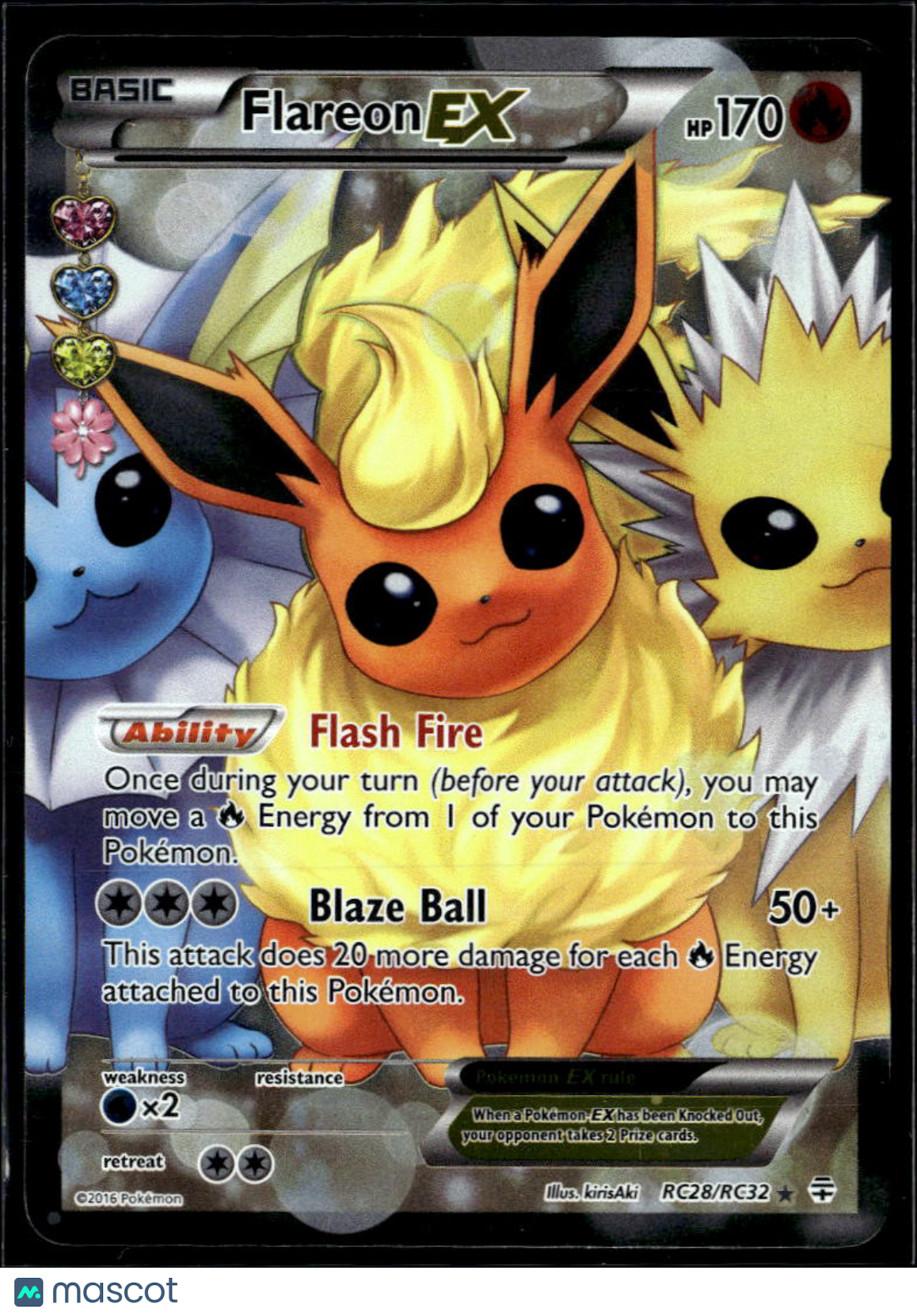 LP Flareon EX 2016 Generations Holo Rare FA #RC28/RC32