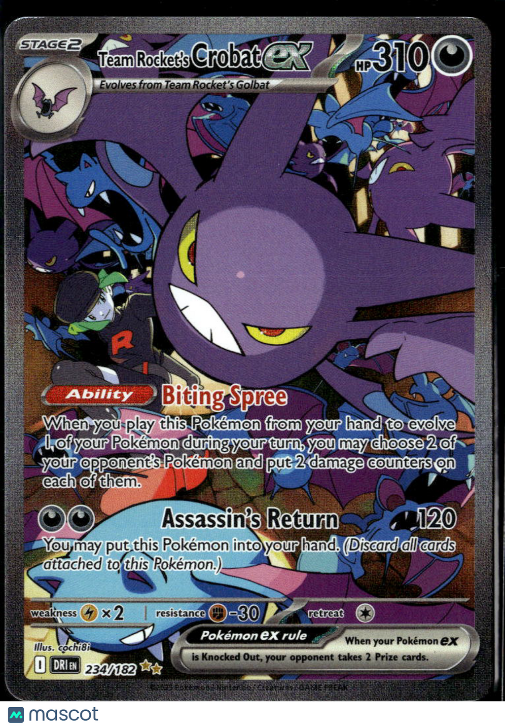 Team Rocket's Crobat EX 2025 Scarlet & Violet Destined Rivals SAR 234/182