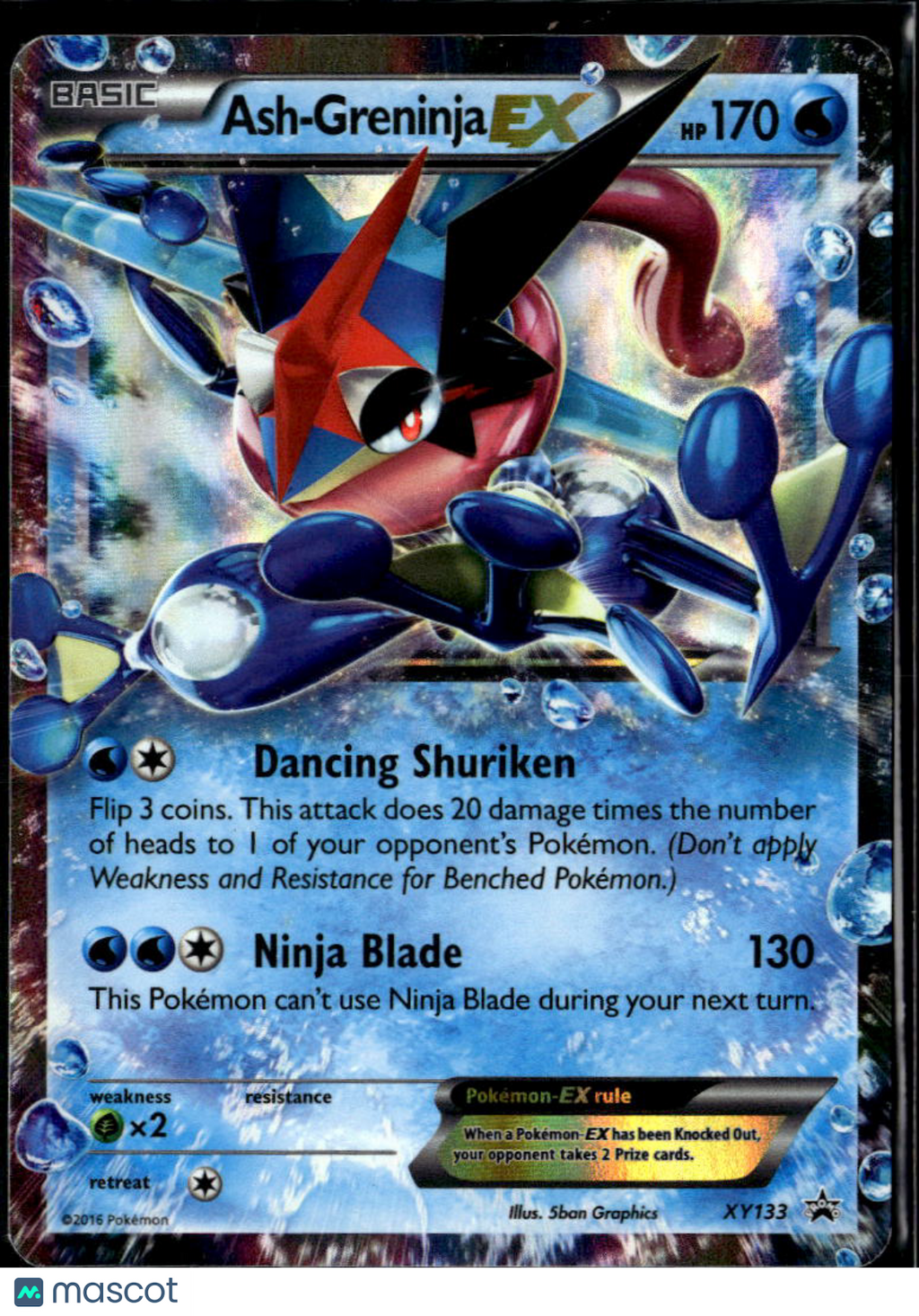 LP Ash-Greninja EX 2016 XY Holo Black Star Promo FA #XY133