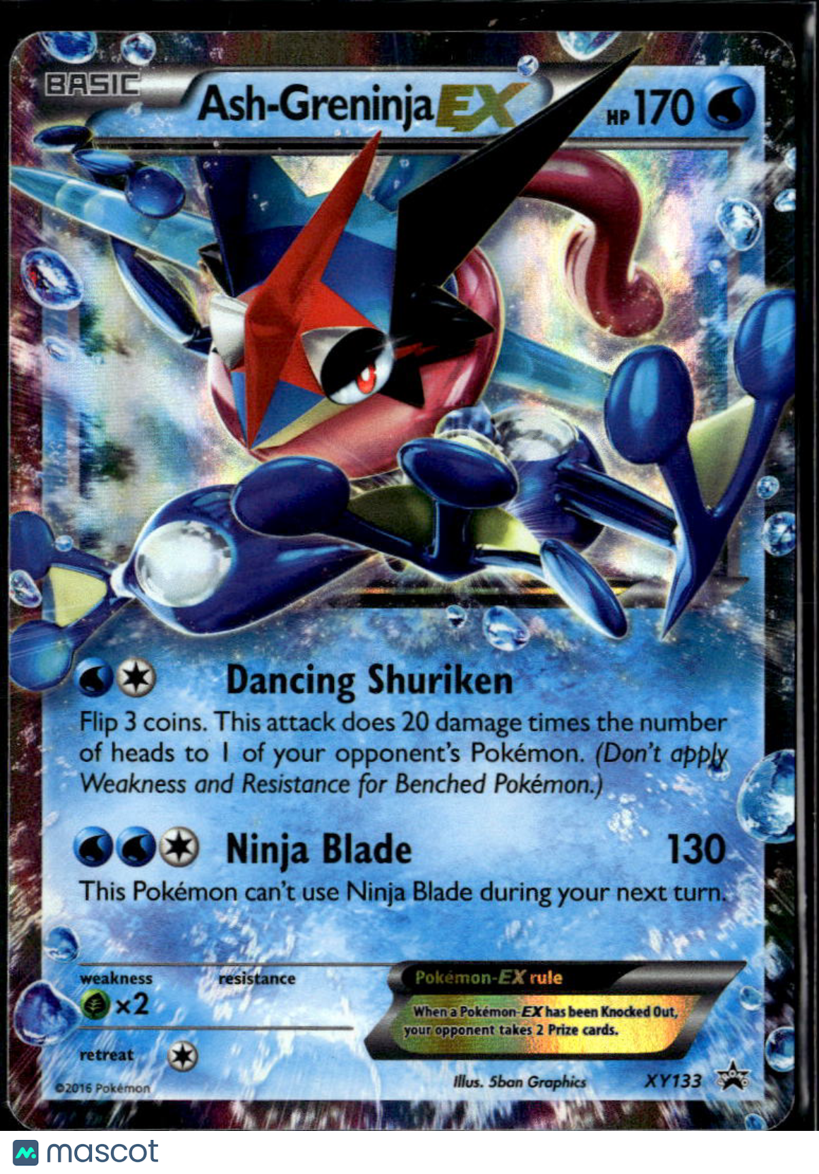 LP Ash-Greninja EX 2016 XY Holo Black Star Promo FA #XY133