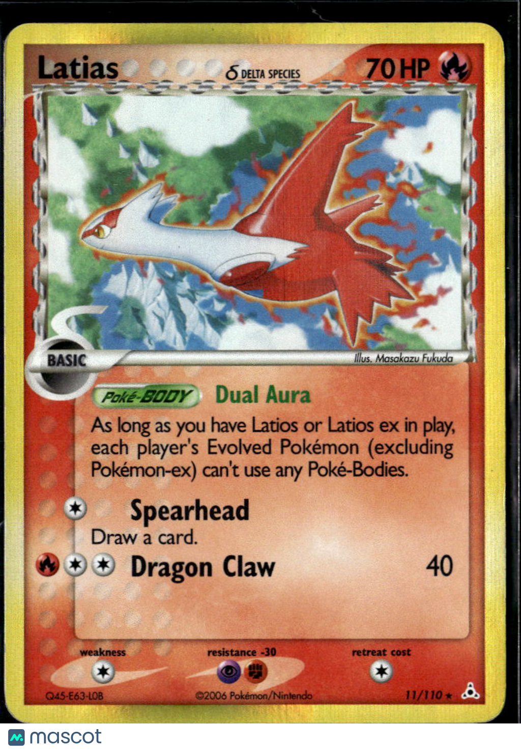 Latias 2008 EX Holon Phantoms Holo Rare #11/110