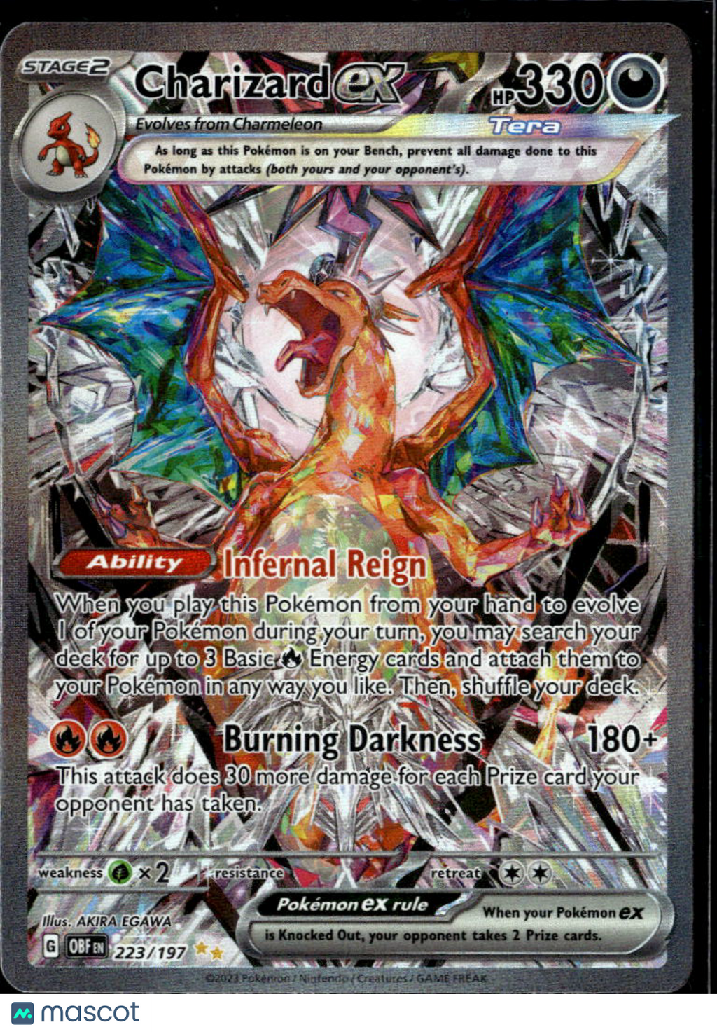 Charizard EX 2023 Obsidian Flames Holo Secret Rare SAR #223/197