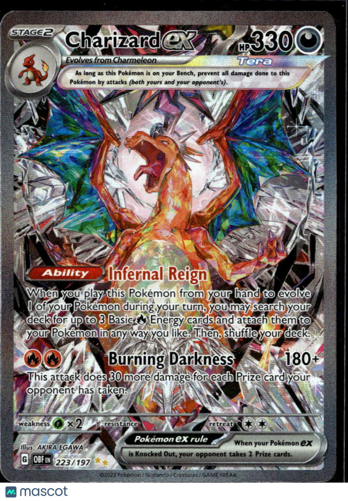 Charizard EX 2023 Obsidian Flames Holo Secret Rare SAR #223/197