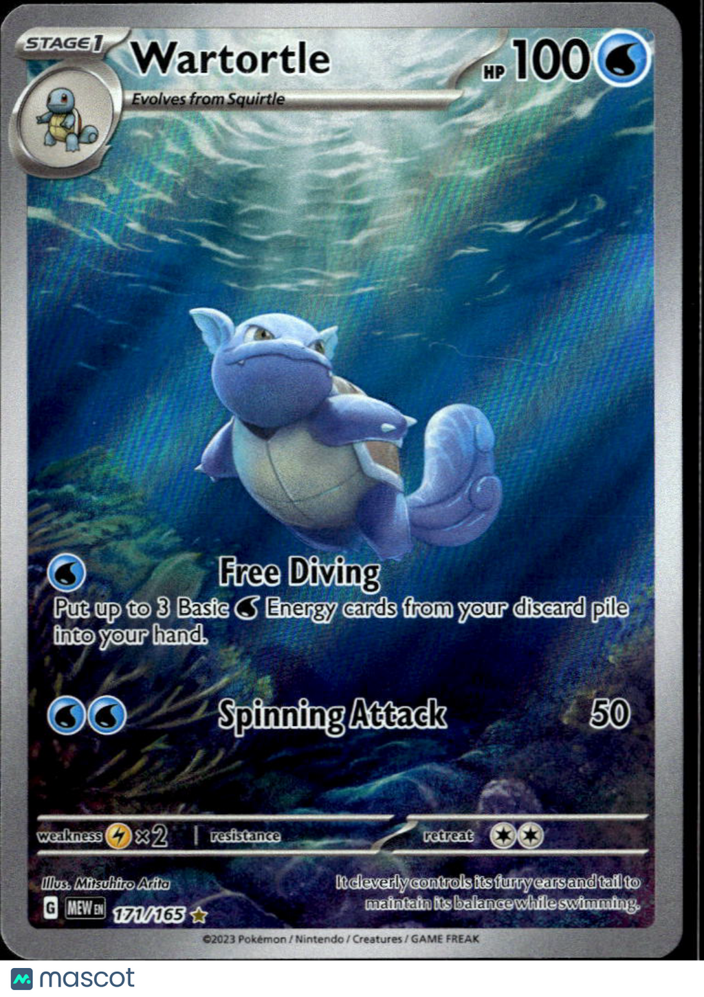 Wartortle 2023 Scarlet & Violet 151 Holo Secret Rare #171/165