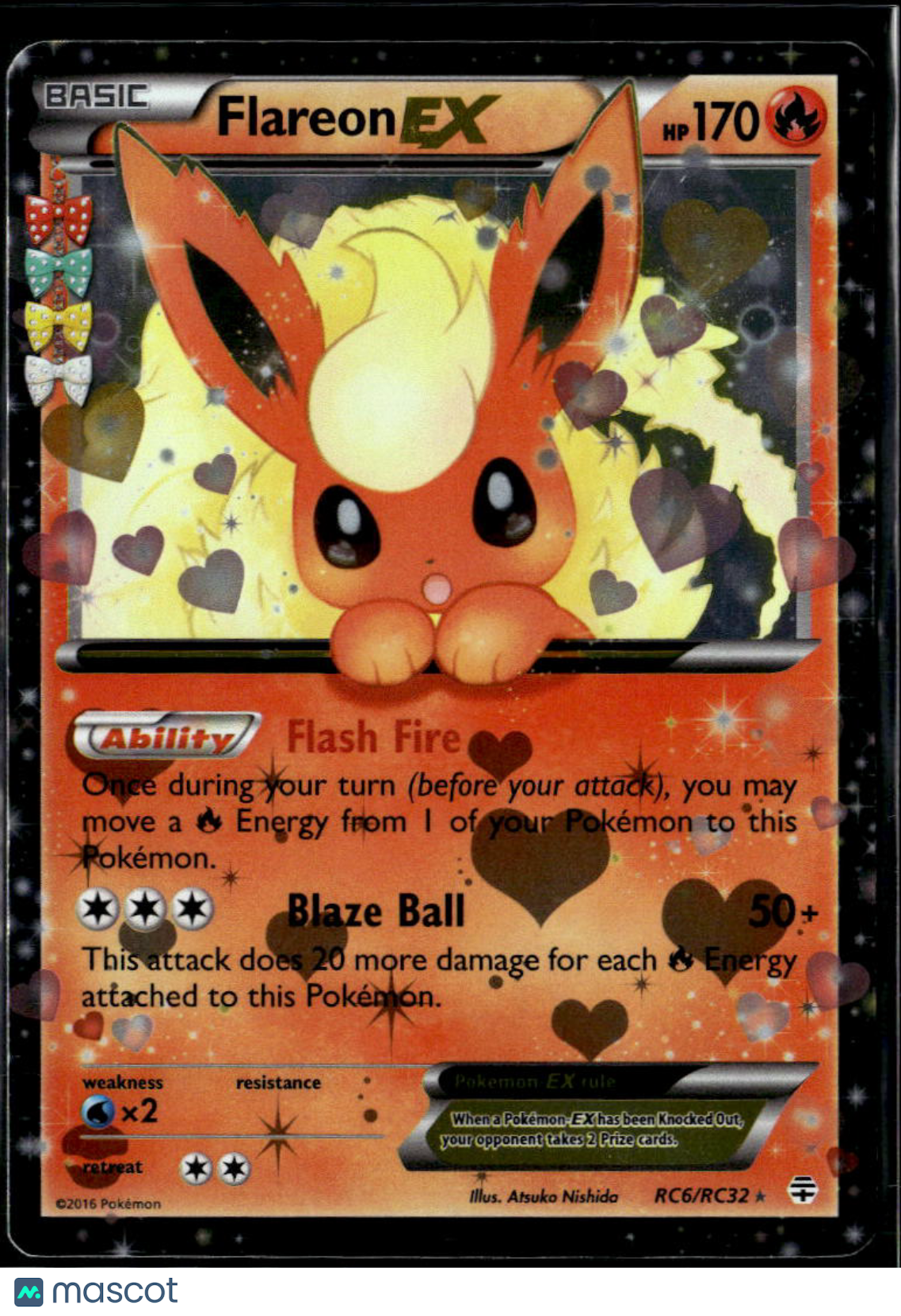 Flareon EX 2016 Generations Holo Rare FA #RC6/RC32