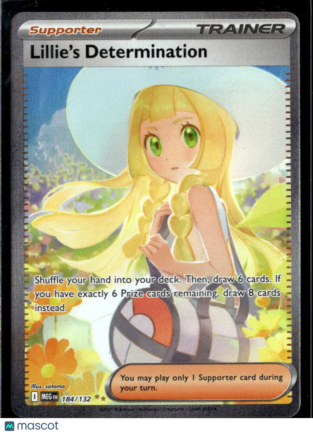 Lillie's Determination 2025 Mega Evolution Holo Secret Rare SR FA #184/132