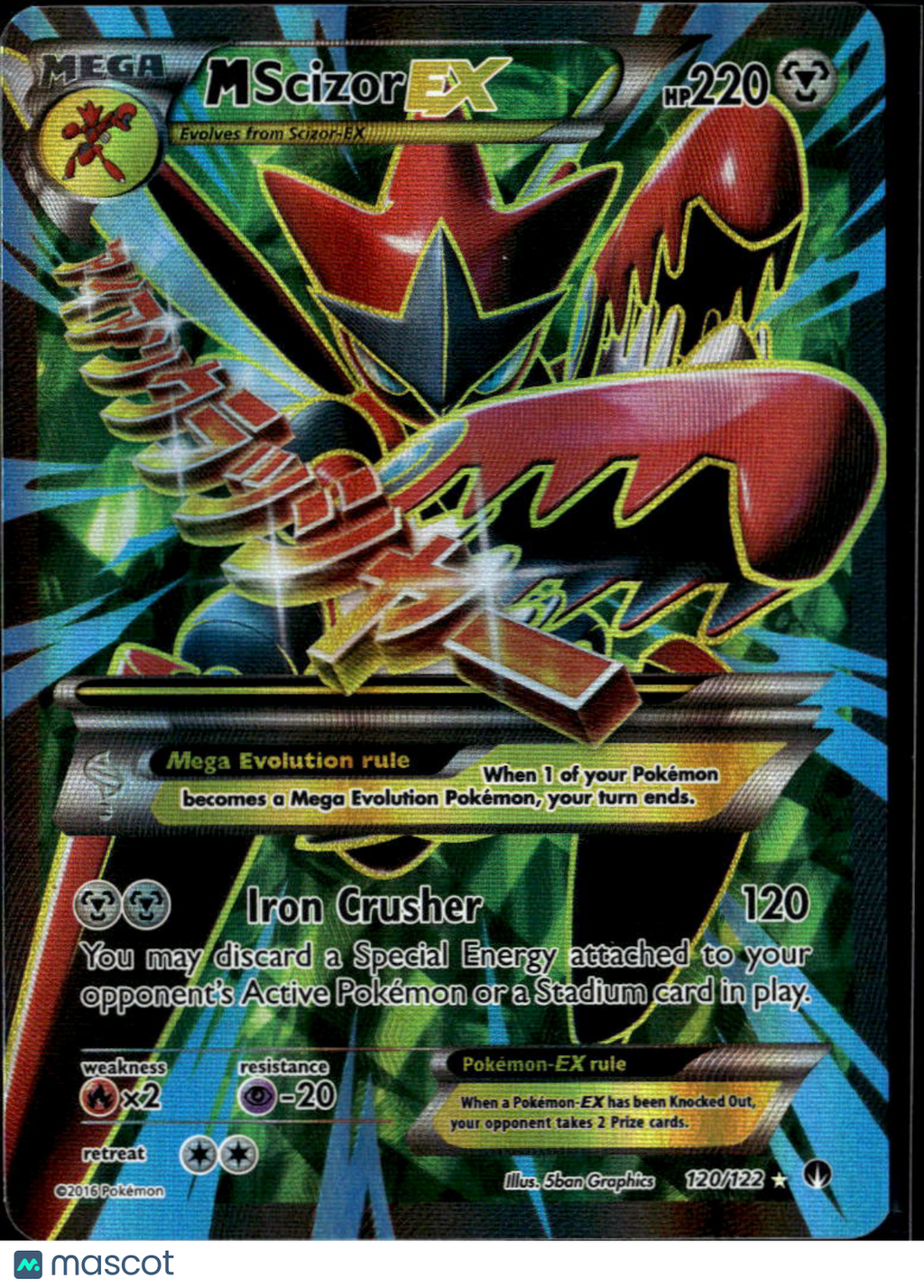 M Scizor EX 2016 BREAKpoint Holo Rare SR FA #120/122