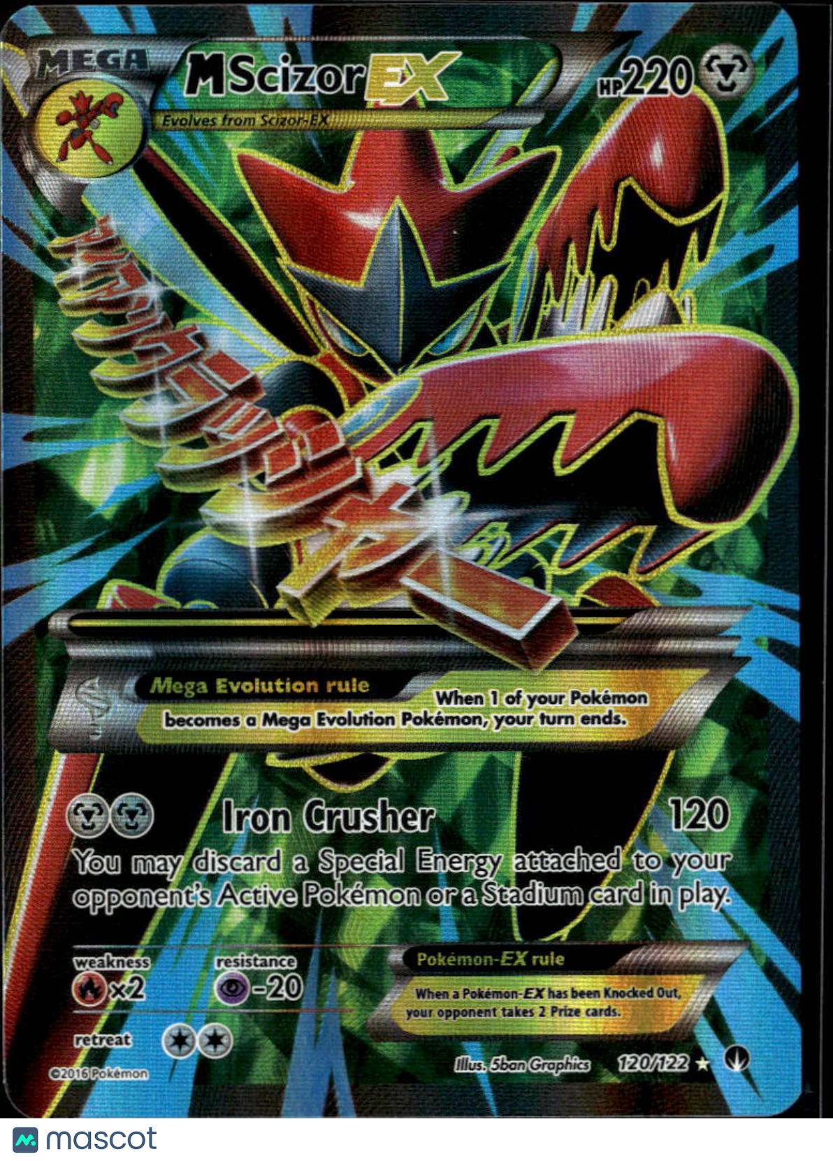 M Scizor EX 2016 BREAKpoint Holo Rare SR FA #120/122