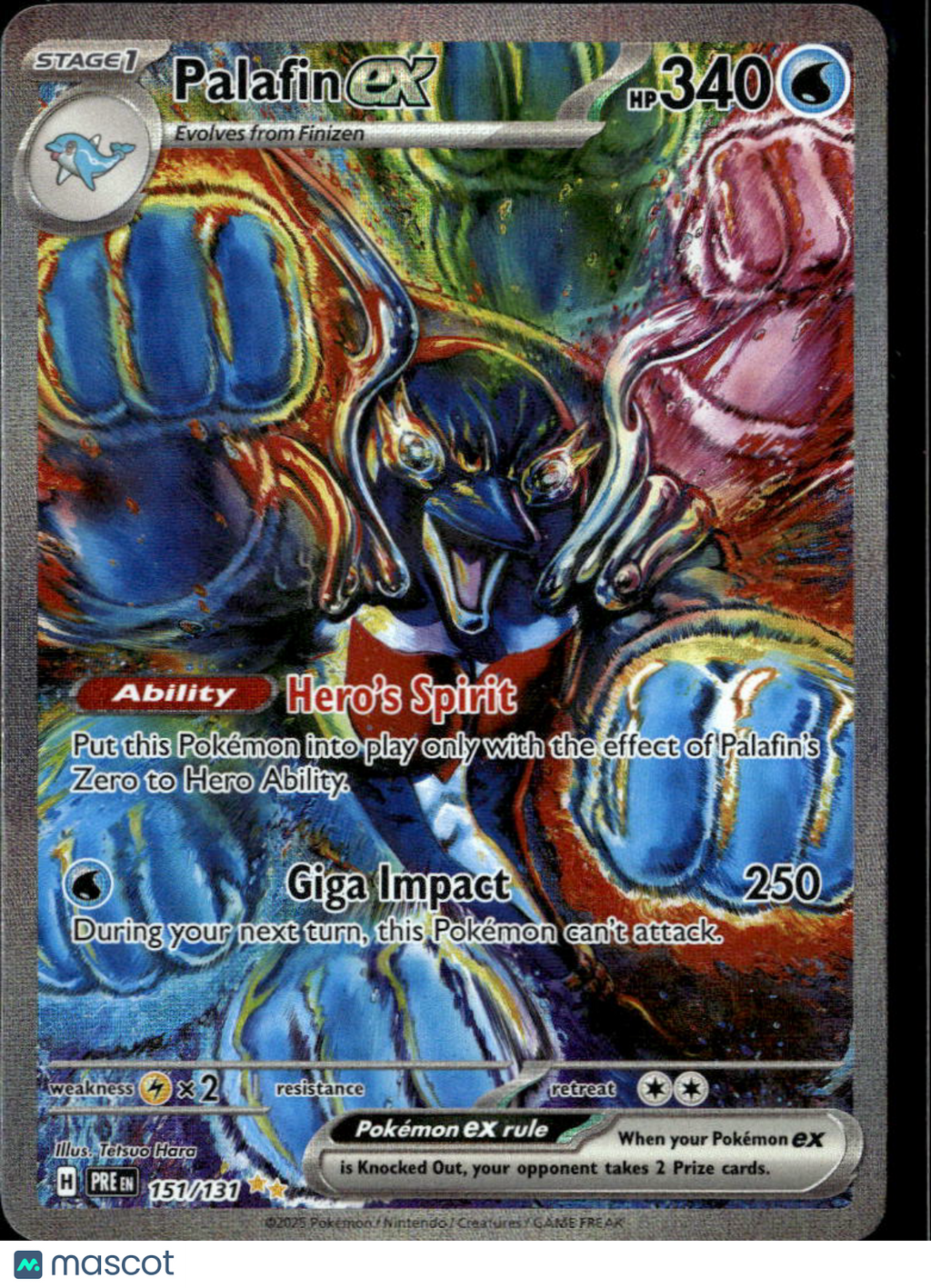 Palafin EX Scarlet & Violet Prismatic Evolutions Holo Secret Rare SAR #151/131