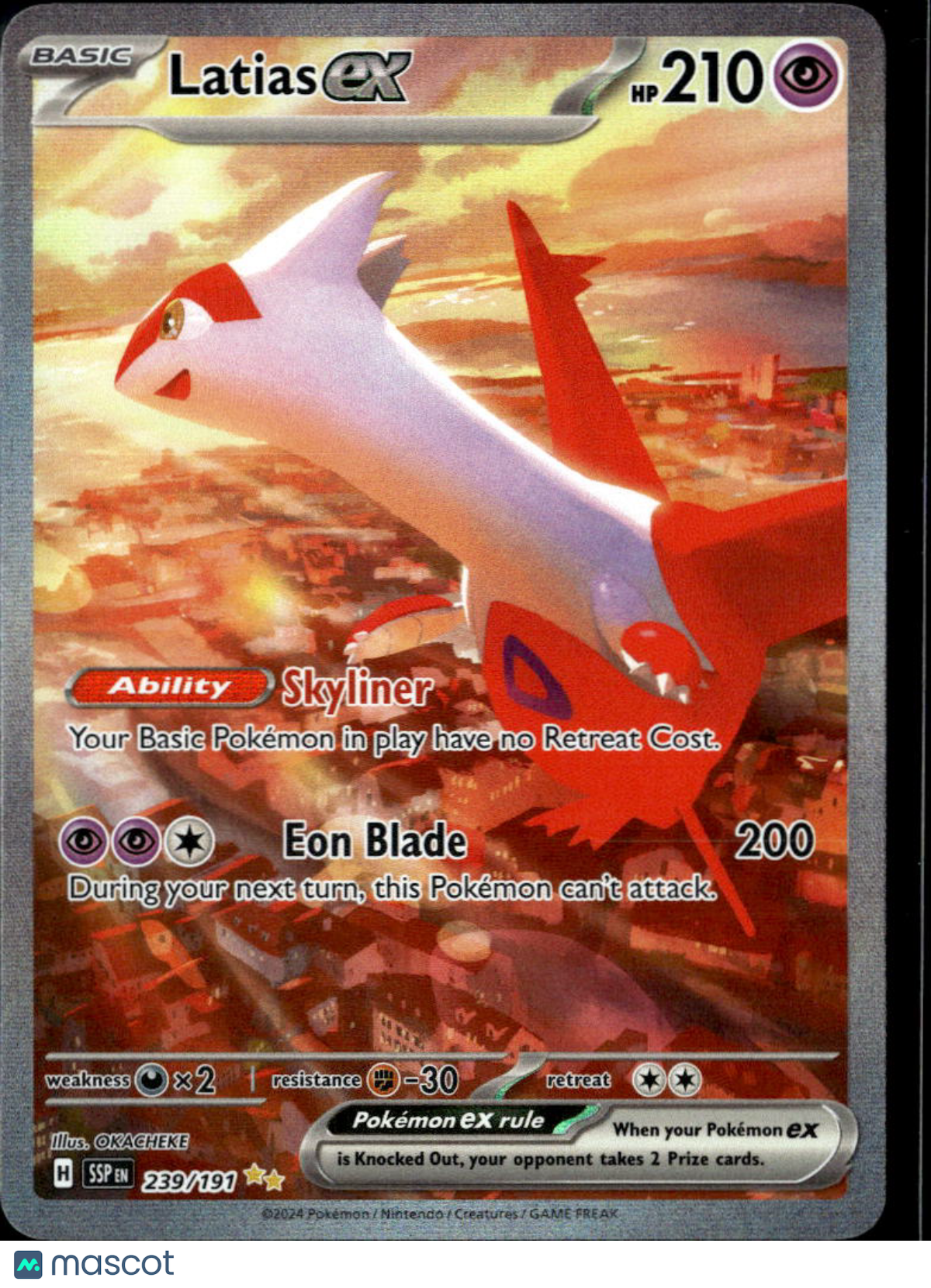 Latias EX 2024 Surging Sparks Holo Secret Rare SAR #239/191
