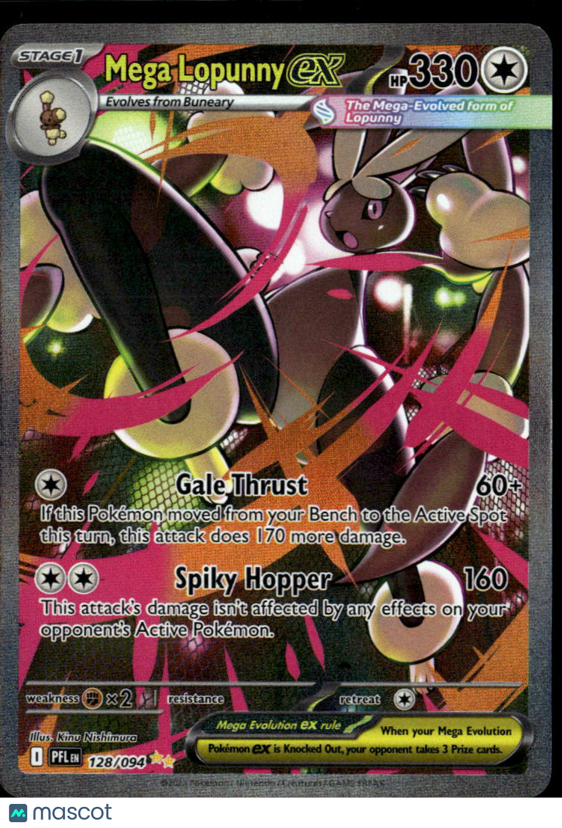 Mega Lopunny EX Mega Evolution – Phantasmal Flames Holo Secret Rare SAR #128/94
