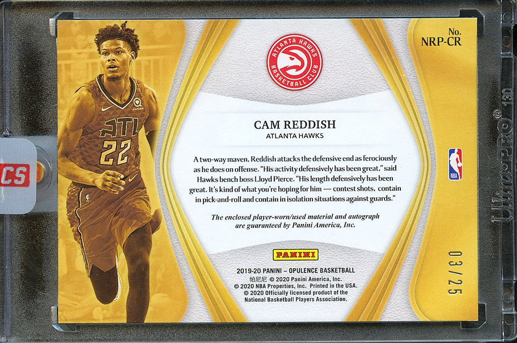 Cam Reddish 2019-20 Opulence Auto Autograph Patch RC 3/25 Atlanta Hawks