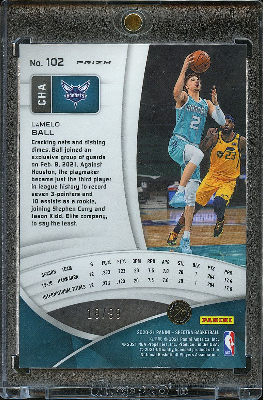 LaMelo Ball 2021 Spectra Celestial Prizm Rookie RC 19/99 Charlotte Hornets
