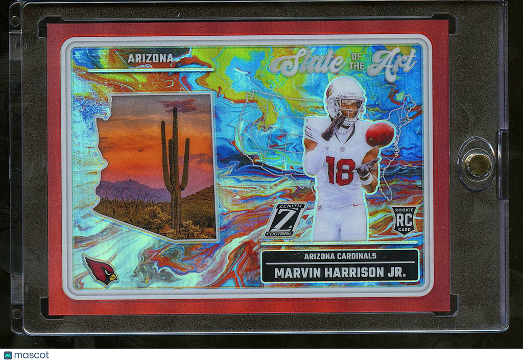 Marvin Harrison Jr. 2024 Zenith State of the Art RED RC 2/49 Arizona Cardinals