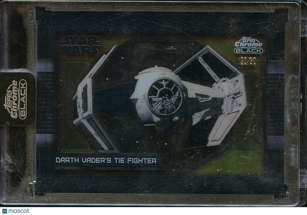 Darth Vader's Tie Fighter 2023 Topps Chrome Black Star Wars Shadowbox GOLD 33/50