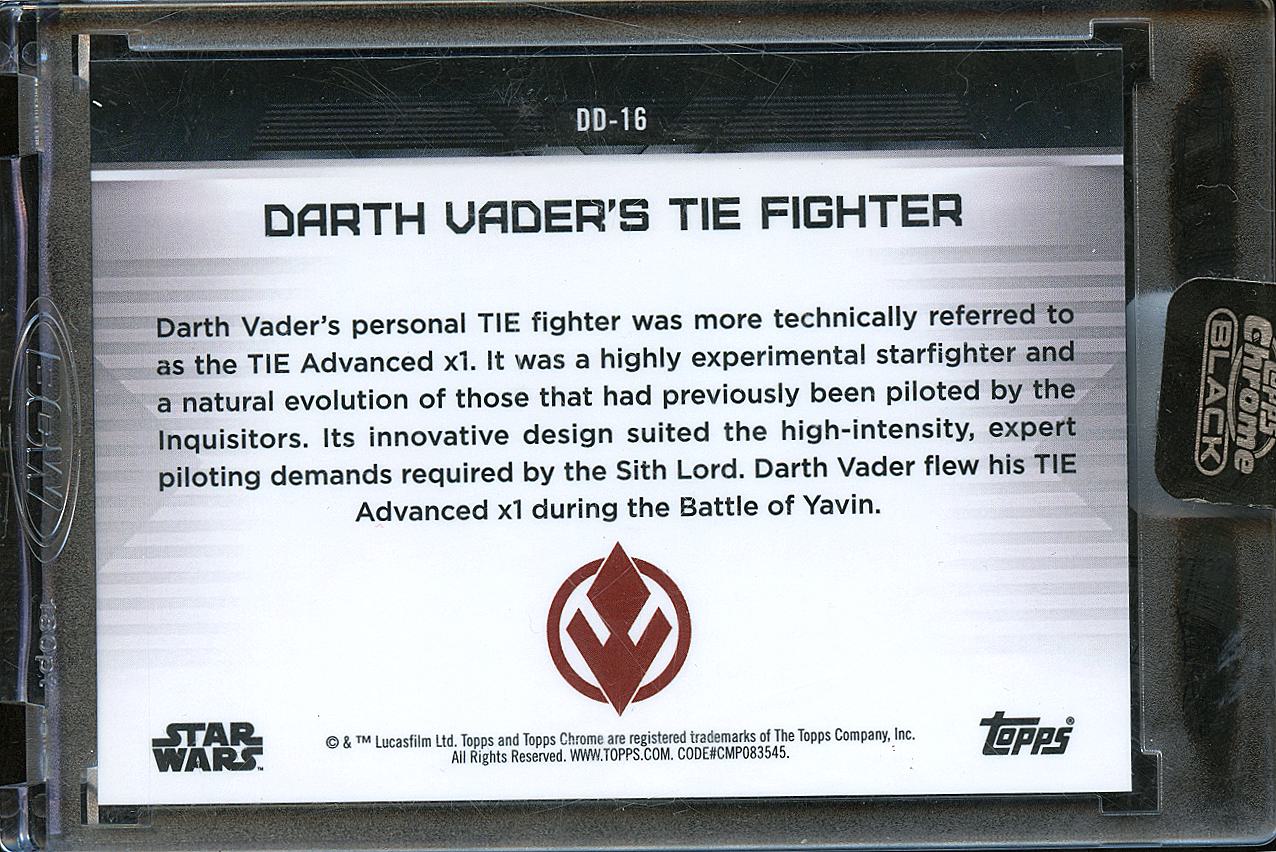 Darth Vader's Tie Fighter 2023 Topps Chrome Black Star Wars Shadowbox GOLD 33/50