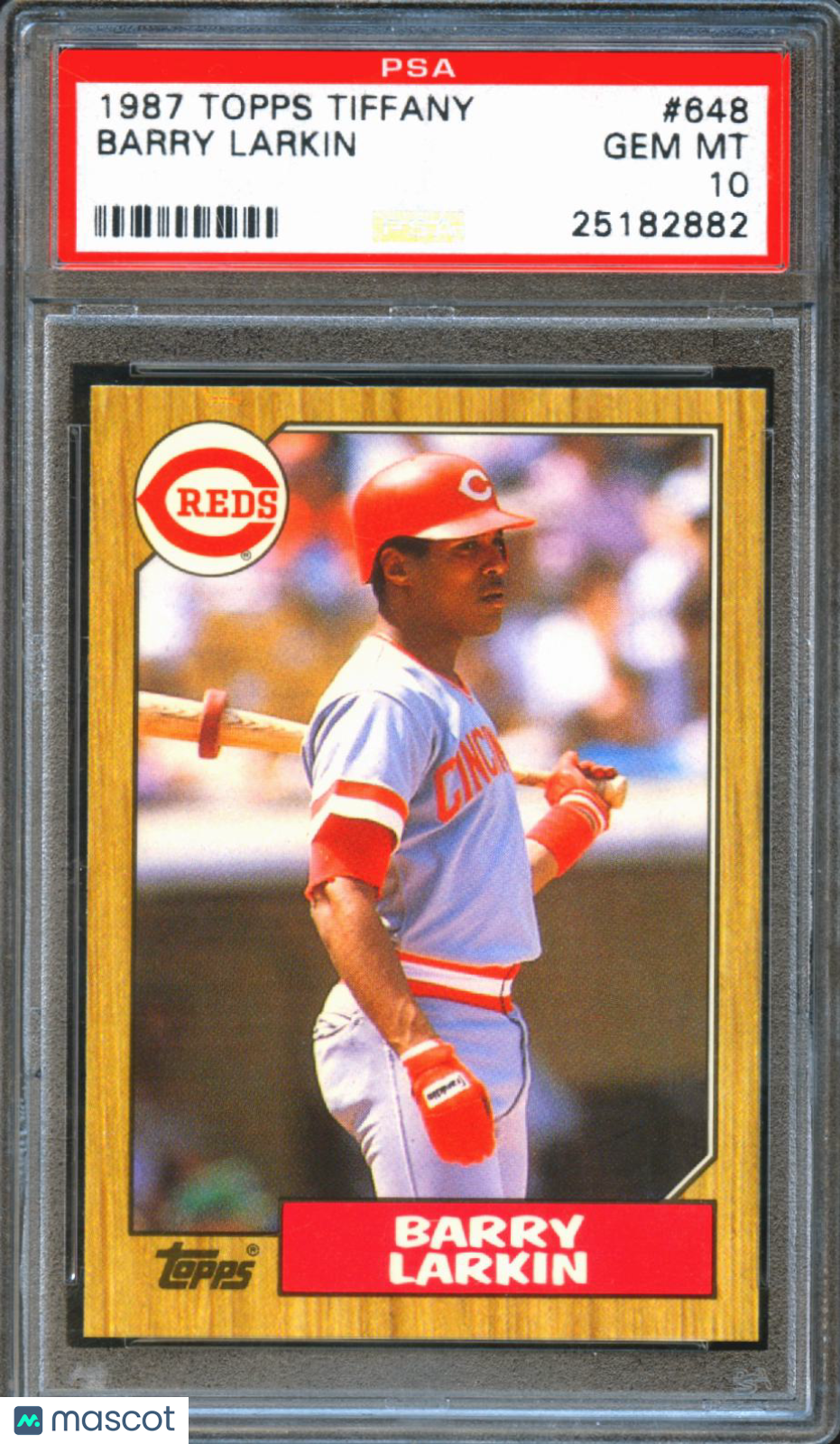 Barry Larkin 1987 Topps Tiffany Rookie RC Cincinnati Reds #648 PSA 10