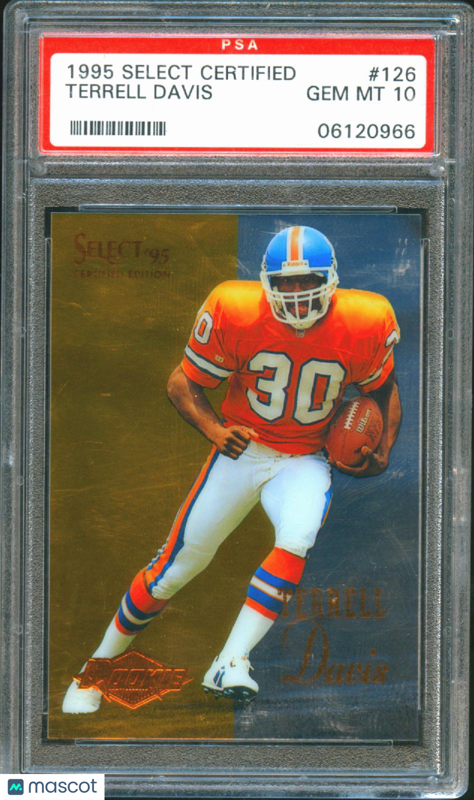 Terrell Davis 1995 Select Certified Rookie RC Denver Broncos #126 PSA 10