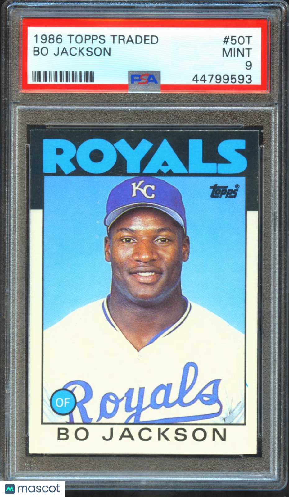 Bo Jackson 1986 Topps Traded Rookie RC Kansas City Royals #50T PSA 9