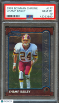 Champ Bailey 1999 Bowman Chrome Rookie RC Washington Redskins #177 PSA 10