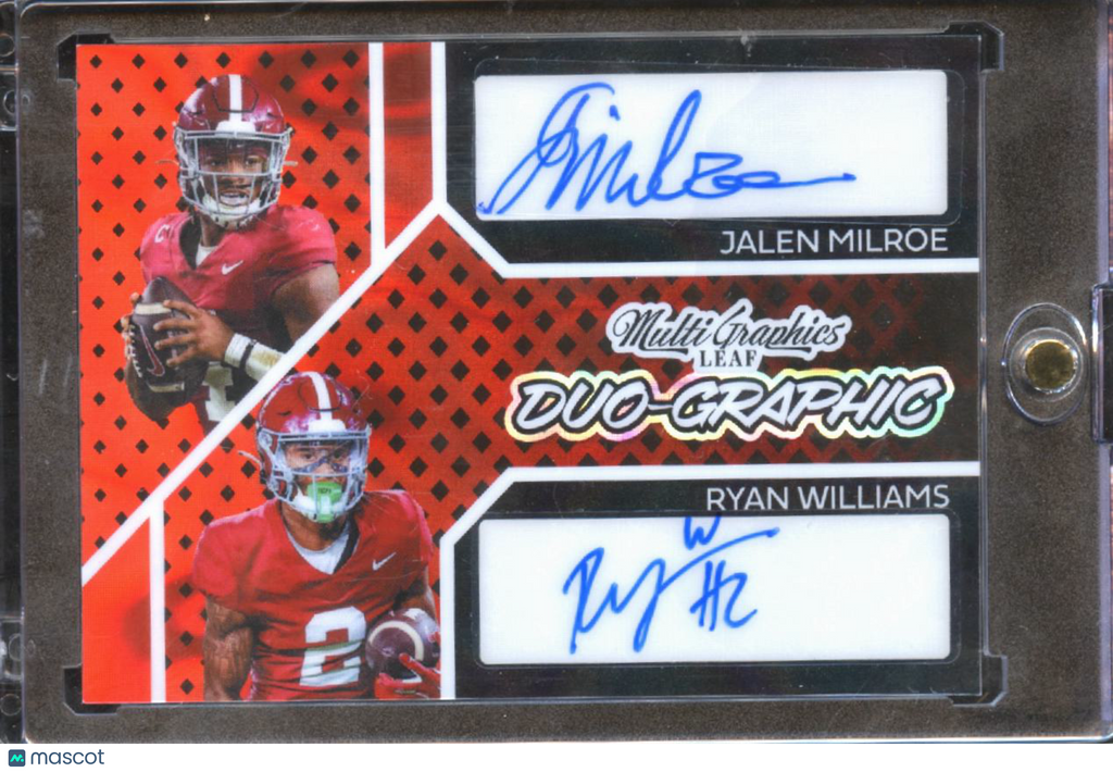 Ryan Williams / Jalen Milroe 2024 Leaf Dual Auto Autograph 1/9 Alabama