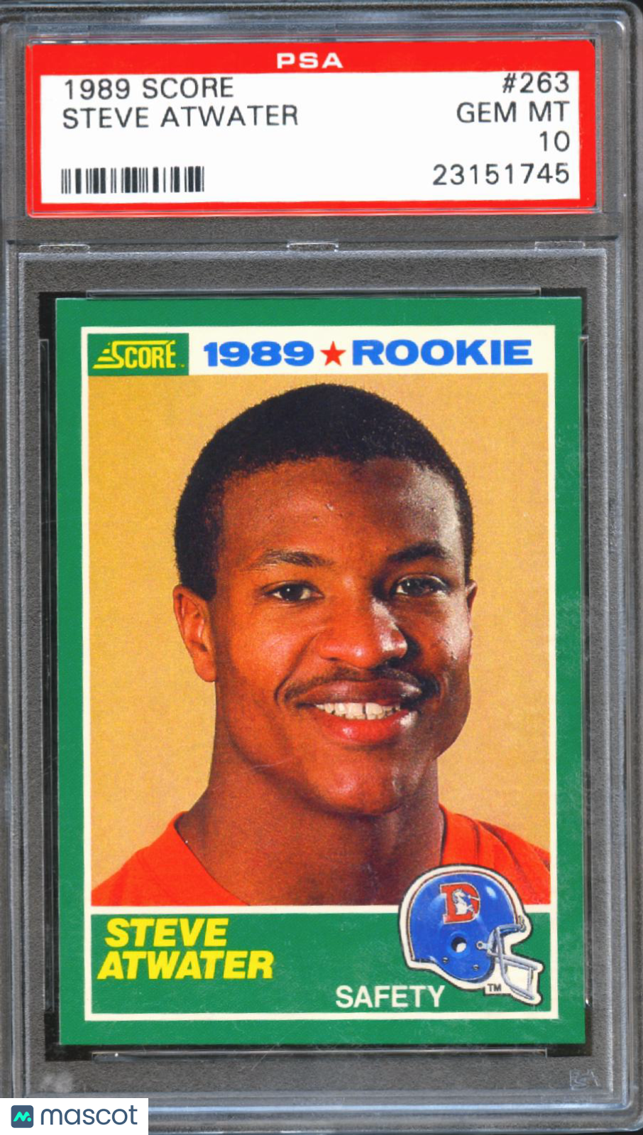 Steve Atwater 1989 Score Rookie RC Denver Broncos #263 PSA 10