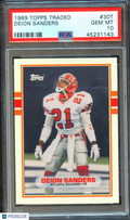 Deion Sanders 1989 Topps Traded Rookie RC Atlanta Falcons #30T PSA 10