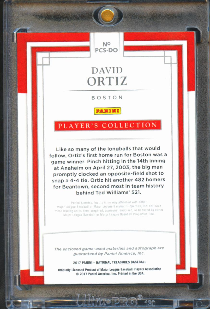 David Ortiz 2017 National Treasures Auto Autograph Game Worn Patch 10/10 Red Sox