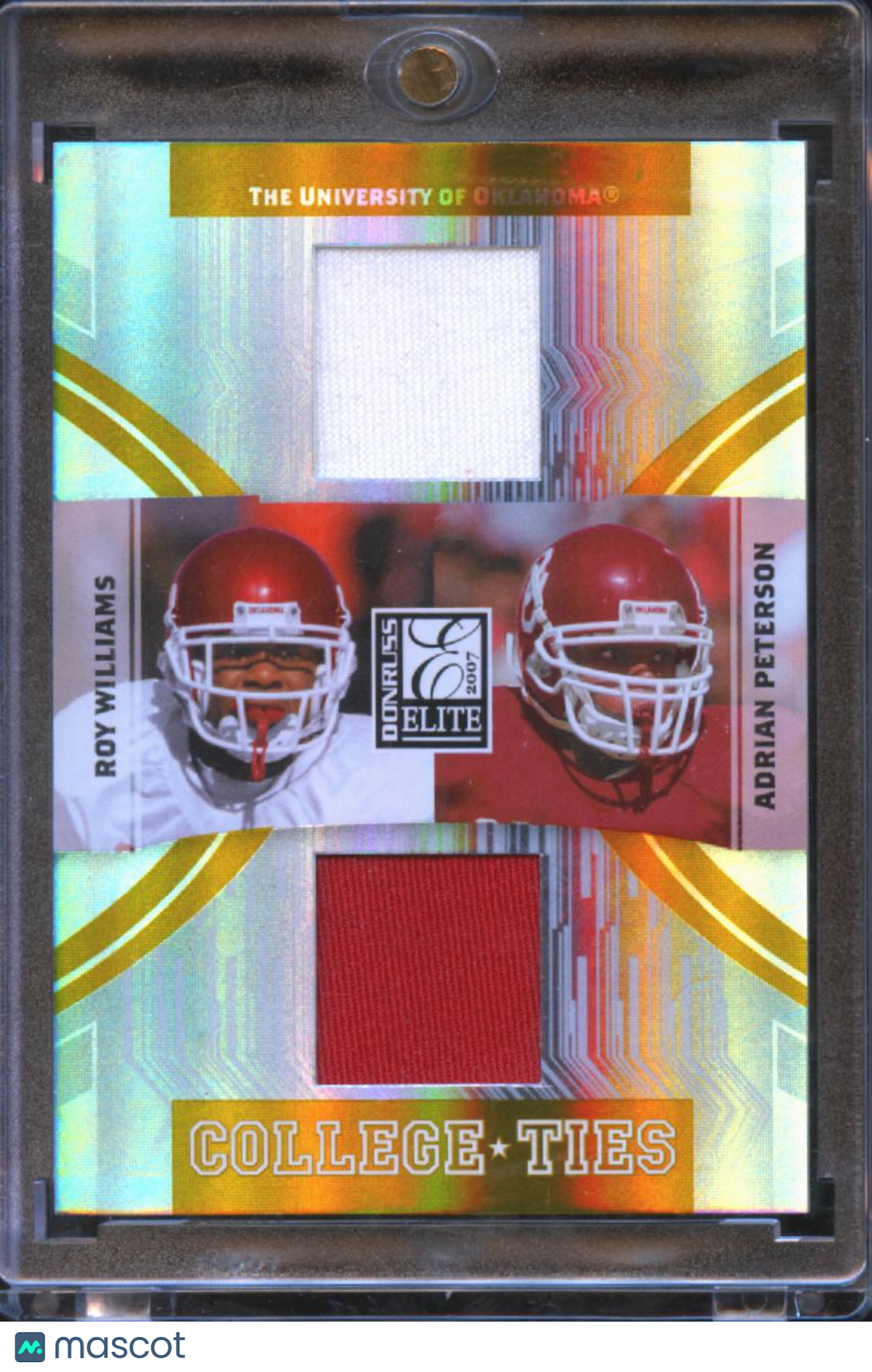 Roy Williams / Adrian Peterson 2007 Donruss Elite Game Worn Patch /200 Oklahoma