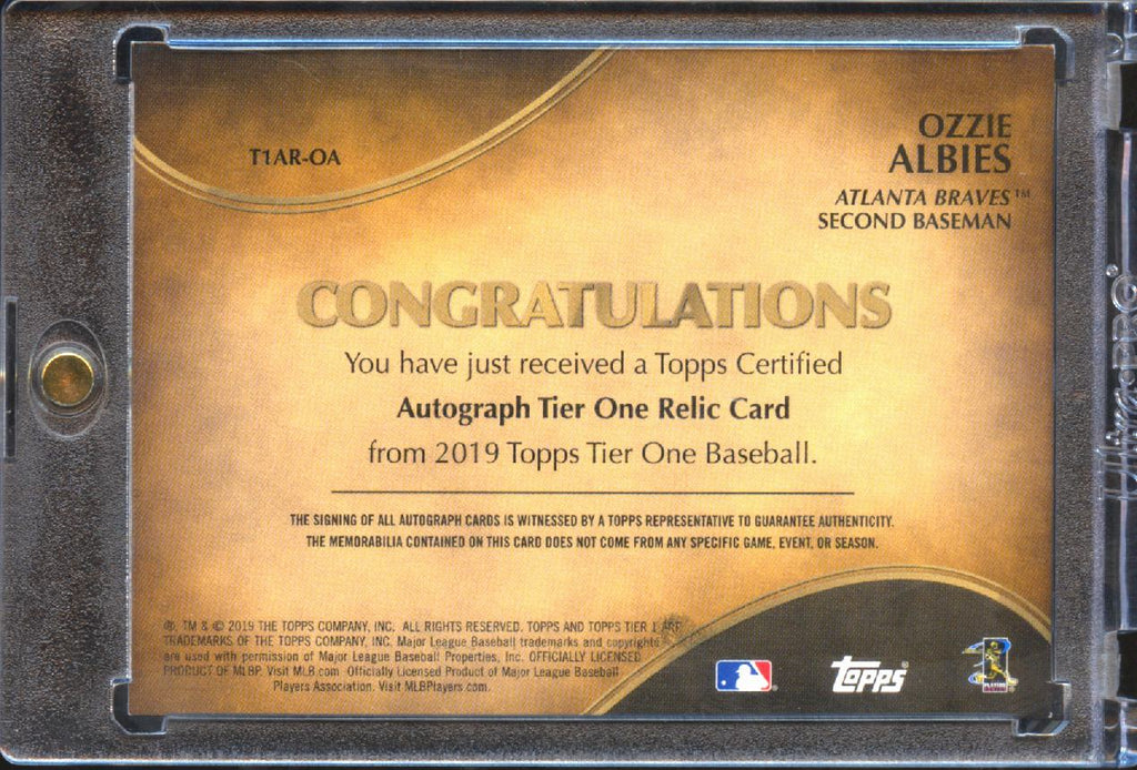 Ozzie Albies 2019 Topps Tier One Auto Autograph Patch 3/100 Atlanta Braves