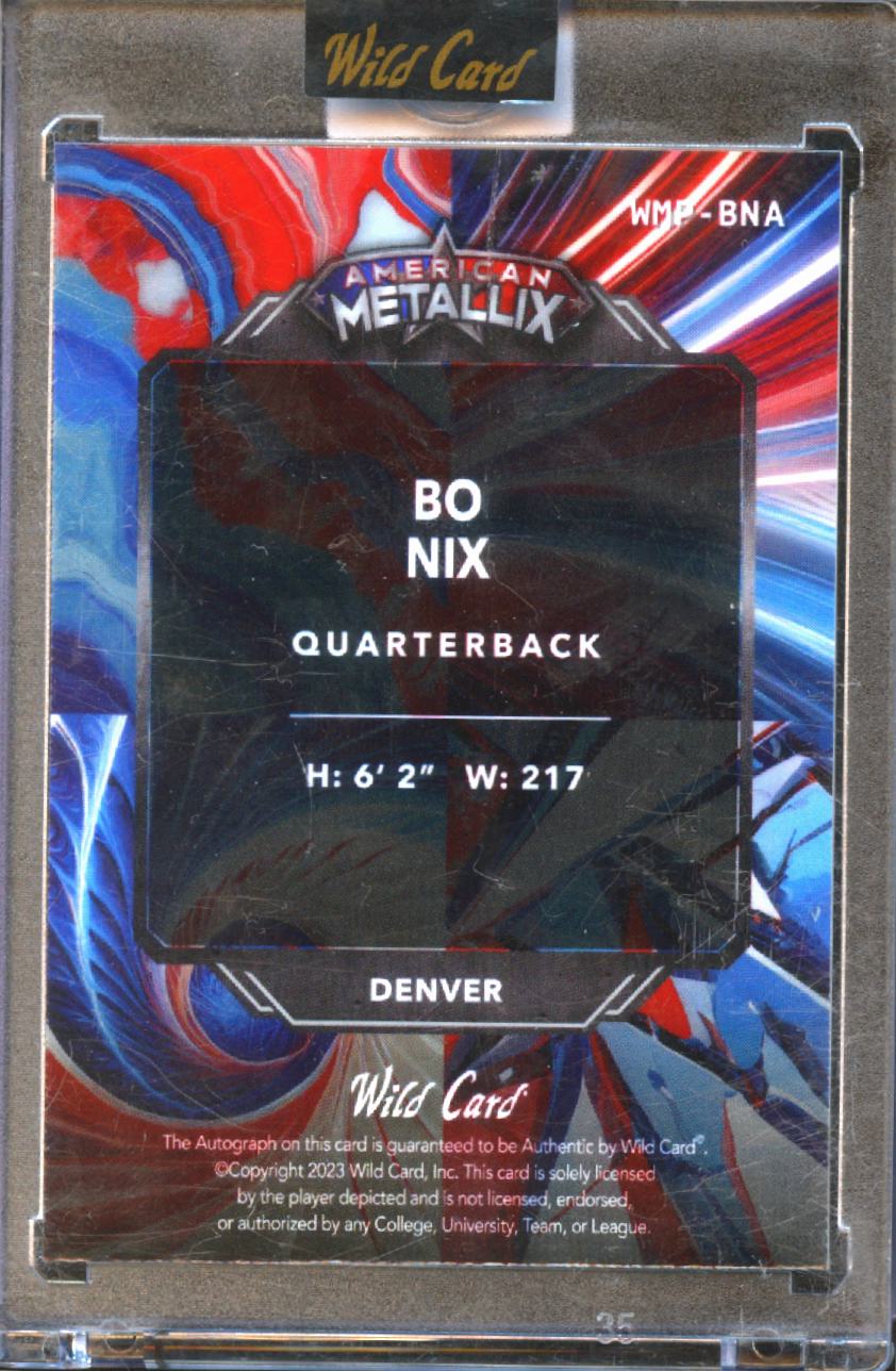 Bo Nix 2023 Wild Card American Auto Autograph Rookie 1/2 Oregon Denver Broncos