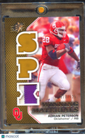 Adrian Peterson 2010 Upper Deck SPx 2 Color Jersey Patch 70/125 Vikings Oklahoma
