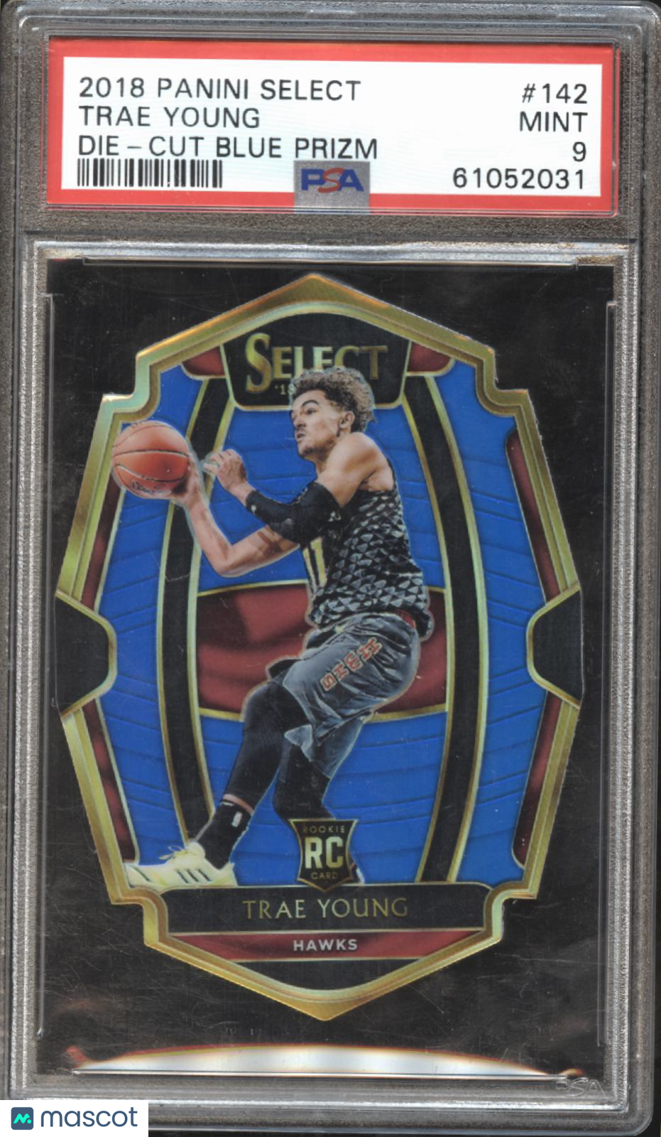 Trae Young 2018 Select Die Cut Blue Prizm Rookie RC Atlanta Hawks 128/249 PSA 9