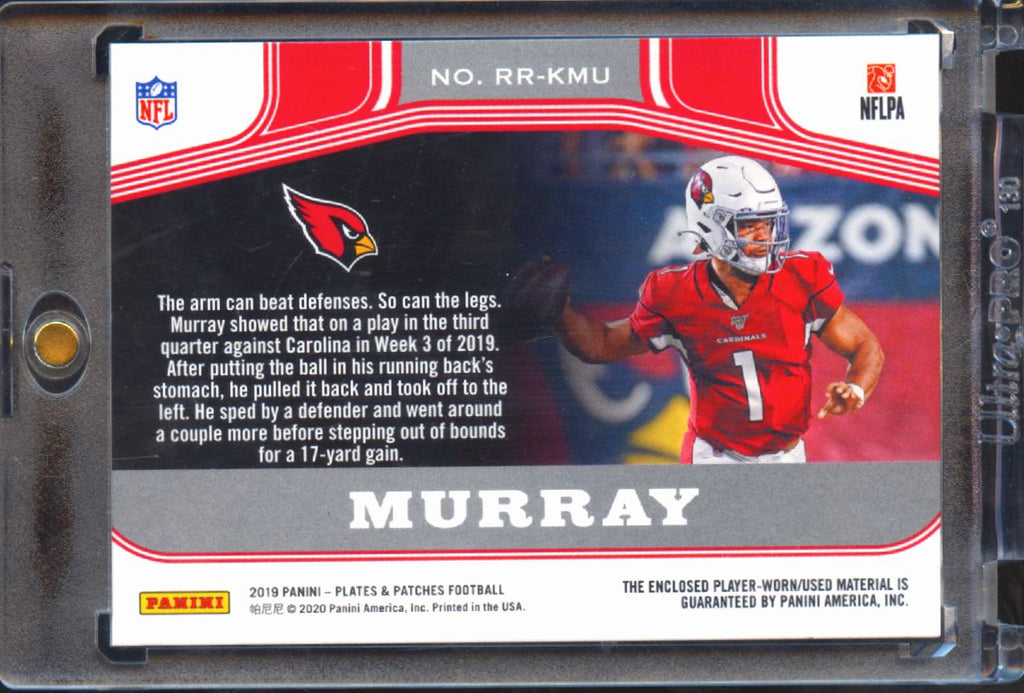 Kyler Murray 2020 Plates & Patches Jersey Patch Rookie 78/99 Arizona Cardinals