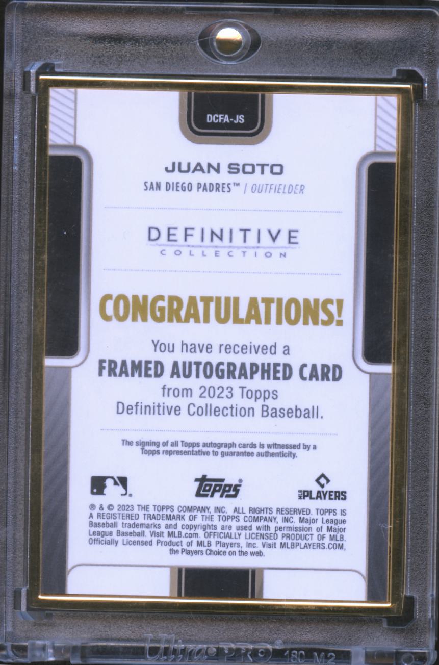 Juan Soto 2023 Topps Definitive Collection Auto Autograph 19/30 San Diego Padres