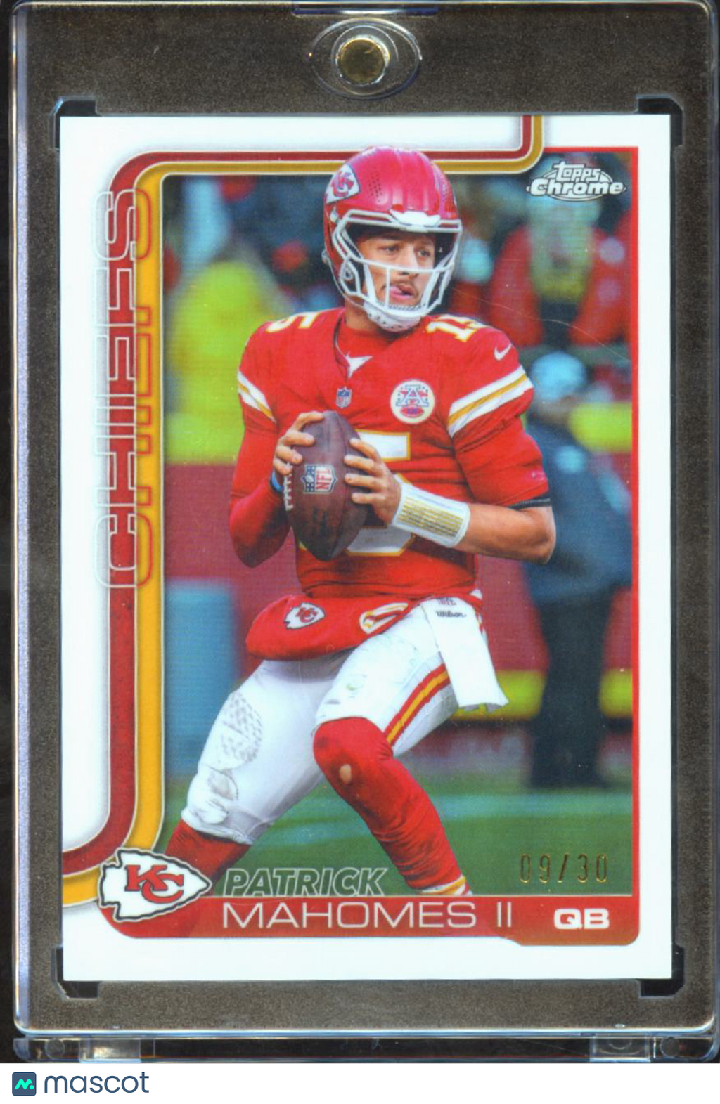 Patrick Mahomes II 2025 Topps Chrome White Refractor SSP 9/30 Kansas City Chiefs