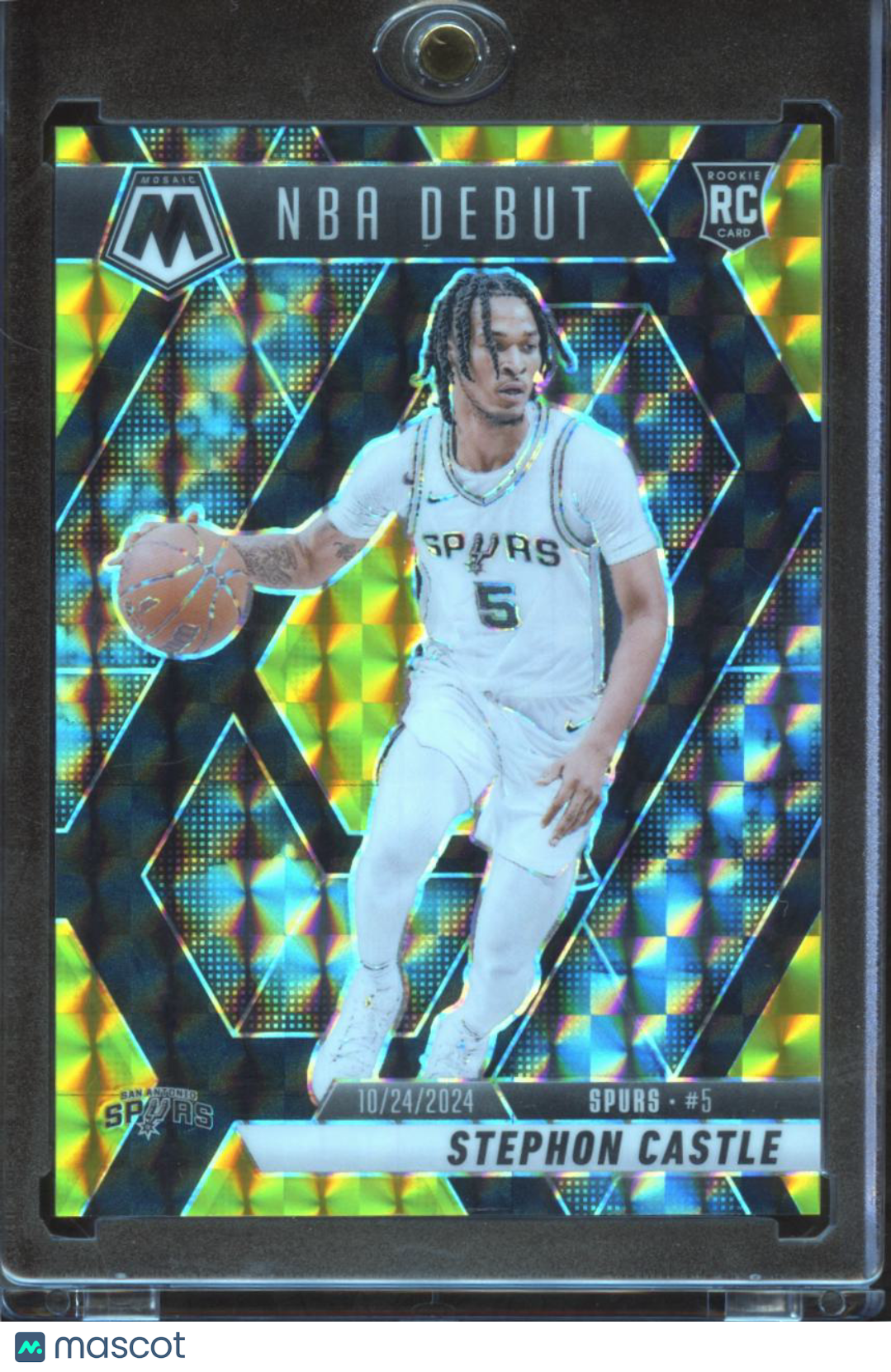 Stephon Castle 2024-25 Mosaic Black Gold Prizm Rookie RC SSP 5/8 Spurs
