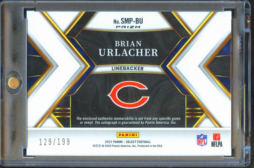Brian Urlacher 2022 Select Auto Autograph Patch 129/199 Chicago Bears