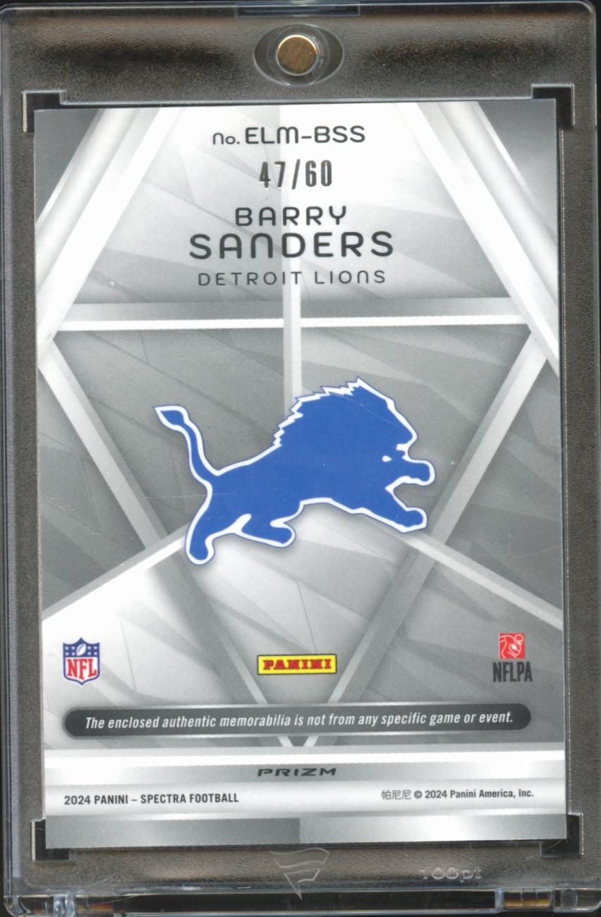 Barry Sanders 2024 Spectra Epic Legends Jersey Patch Blue 47/60 Detroit Lions