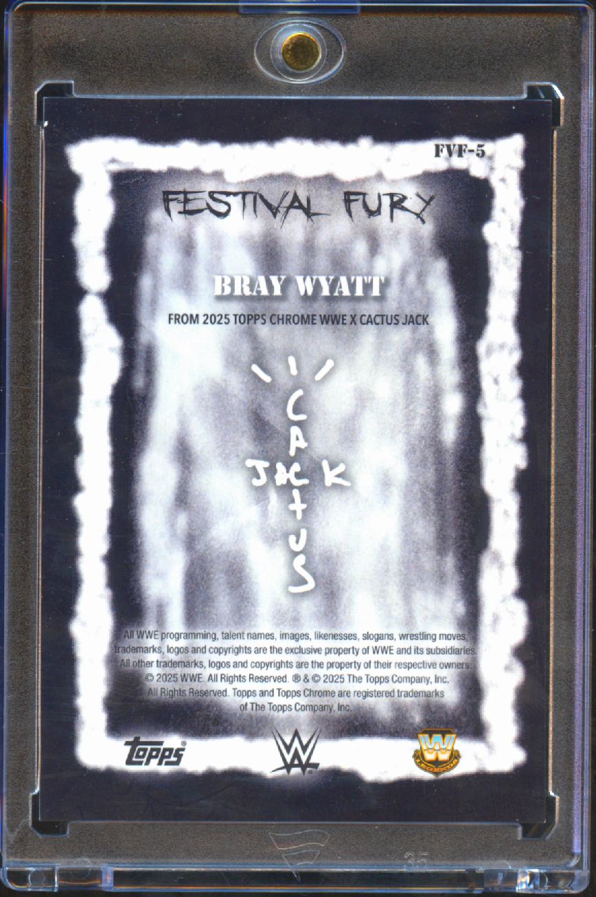 Bray Wyatt 2025 Topps Chrome WWE x Cactus Jack GOLD Refractor 29/50 WWE