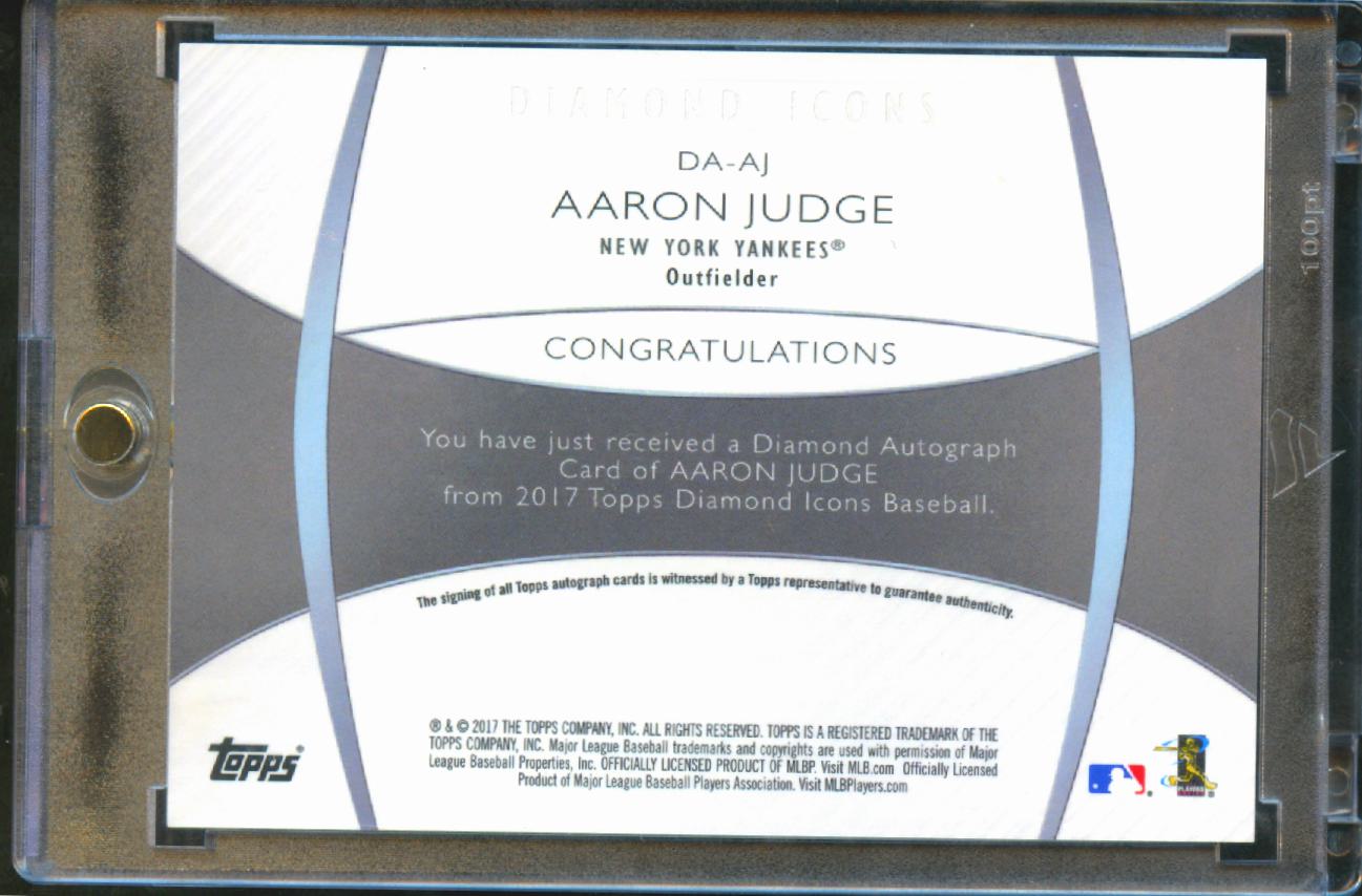 Aaron Judge 2017 Topps Diamond Icons Auto Autograph RC 17/25 New York Yankees