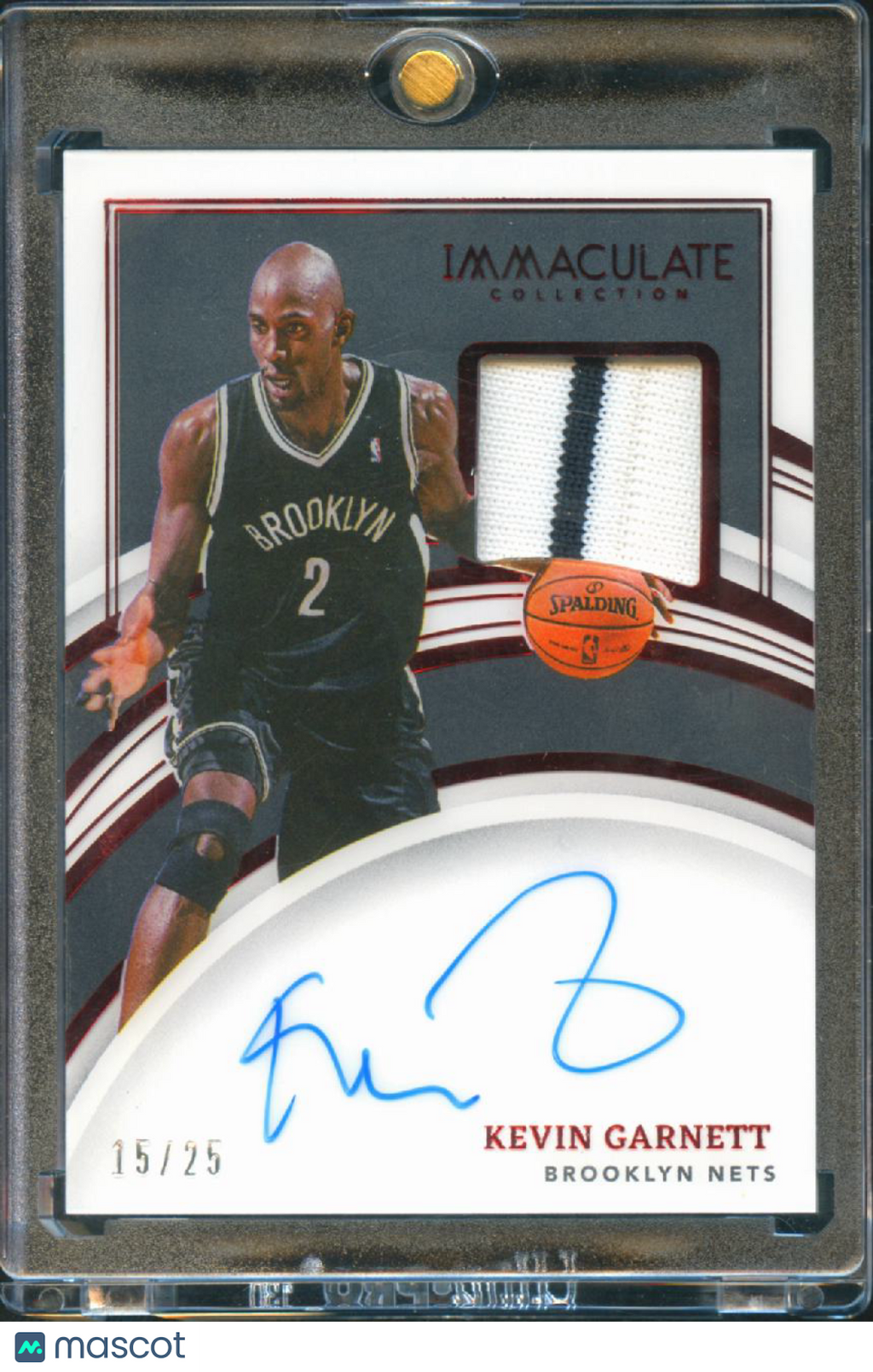 Kevin Garnett 2021-22 Immaculate Auto Autograph Game Worn Patch 15/25 Nets