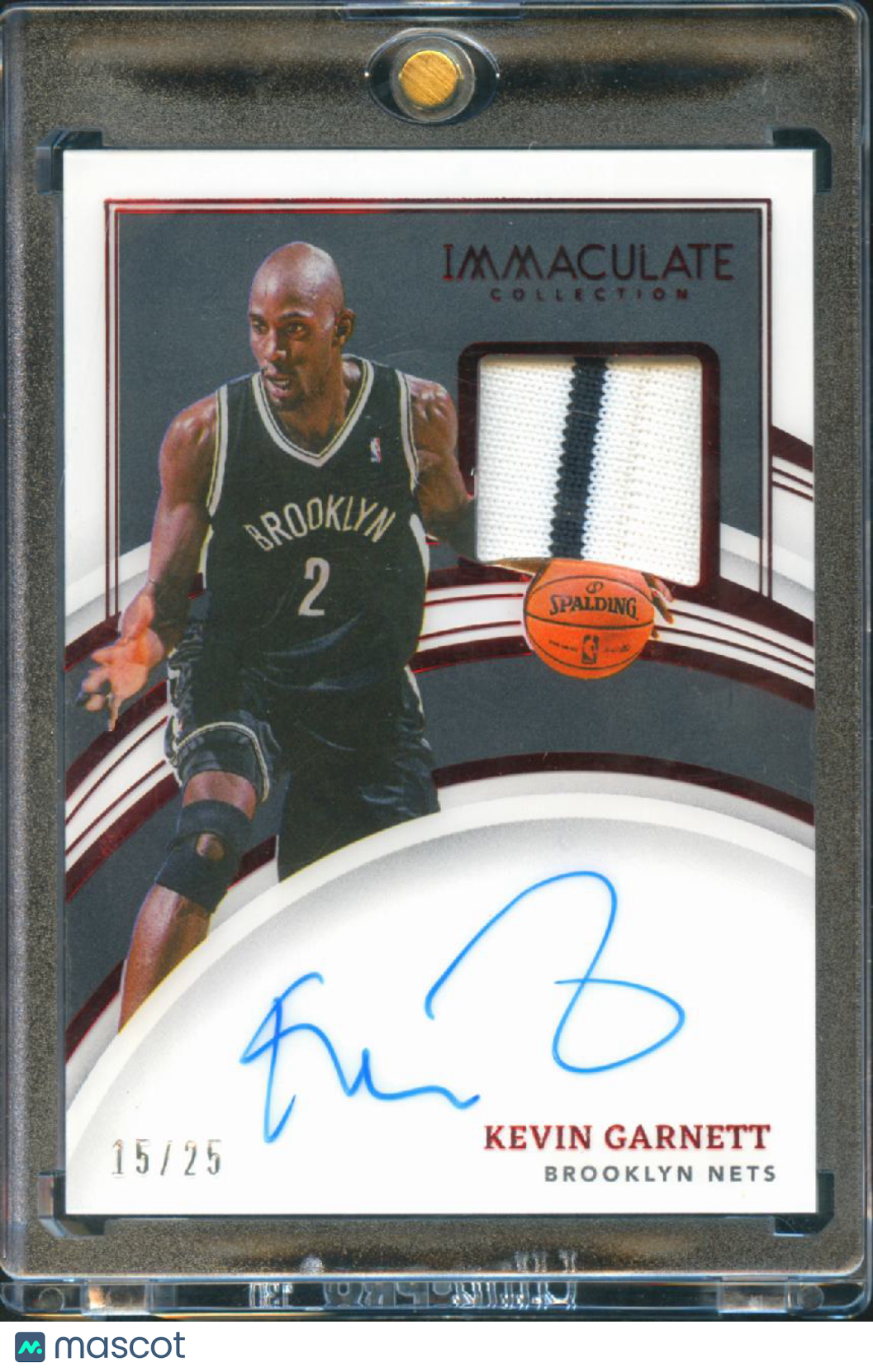 Kevin Garnett 2021-22 Immaculate Auto Autograph Game Worn Patch 15/25 Nets