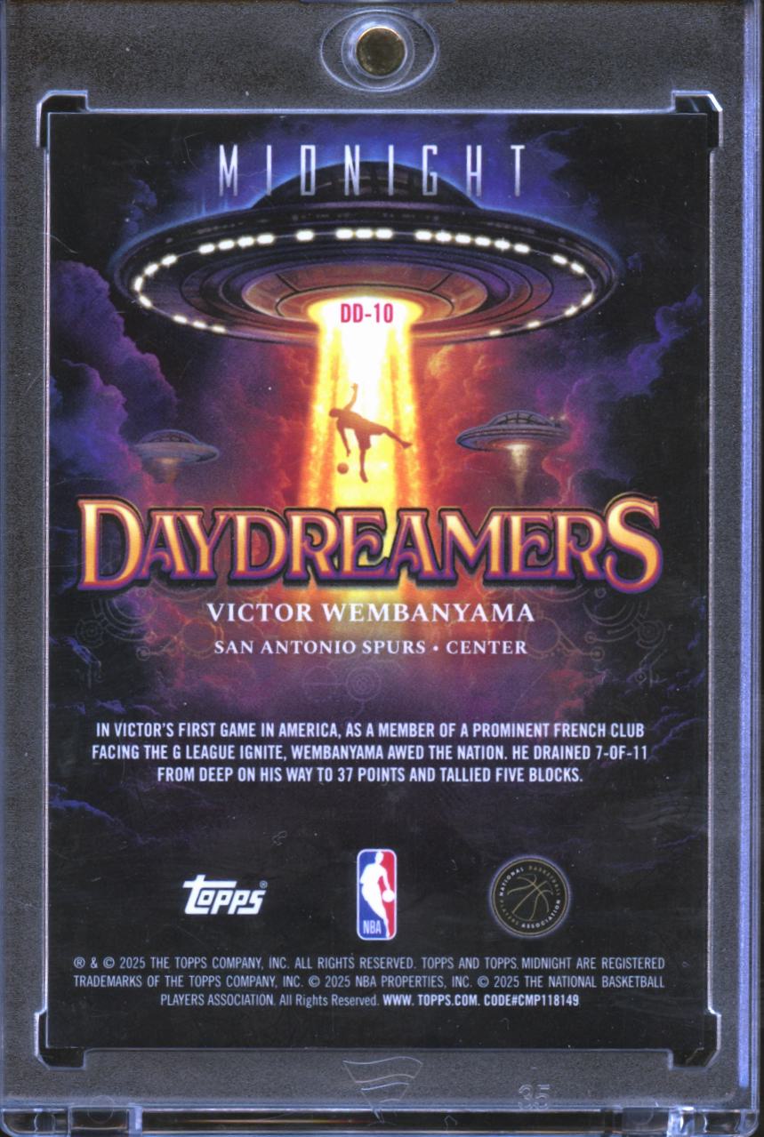 Victor Wembanyama 2025-26 Topps Midnight Daydreamers 43/50 San Antonio Spurs