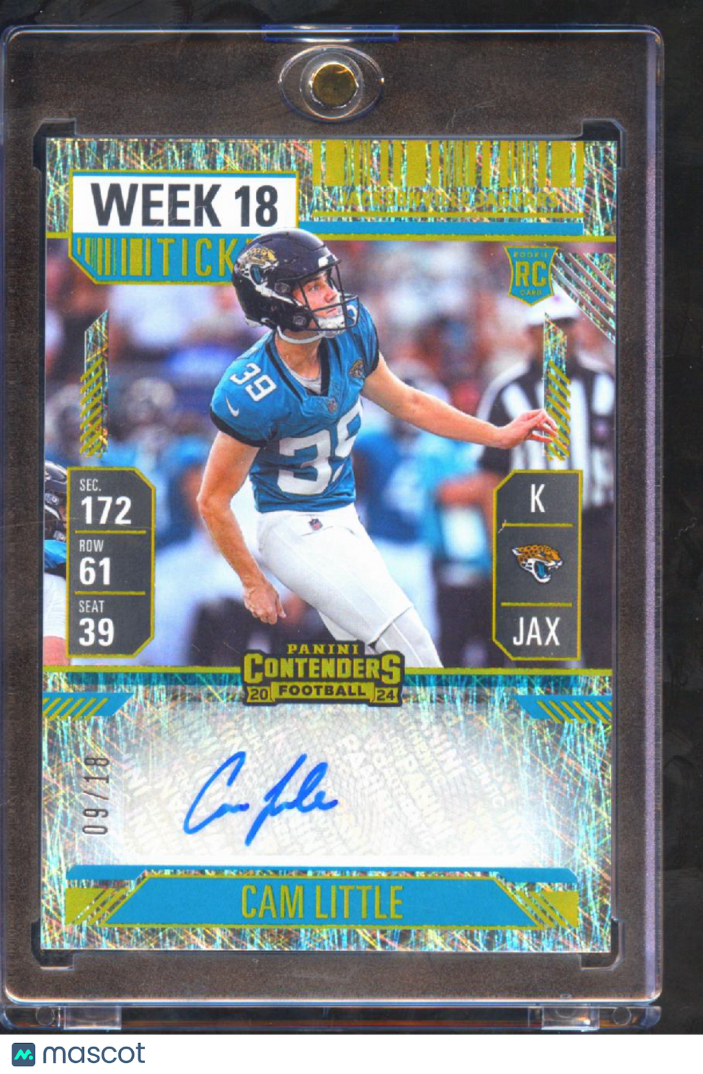 Cam Little 2025 Contenders Auto Autograph Rookie RC 9/19 Jacksonville Jaguars