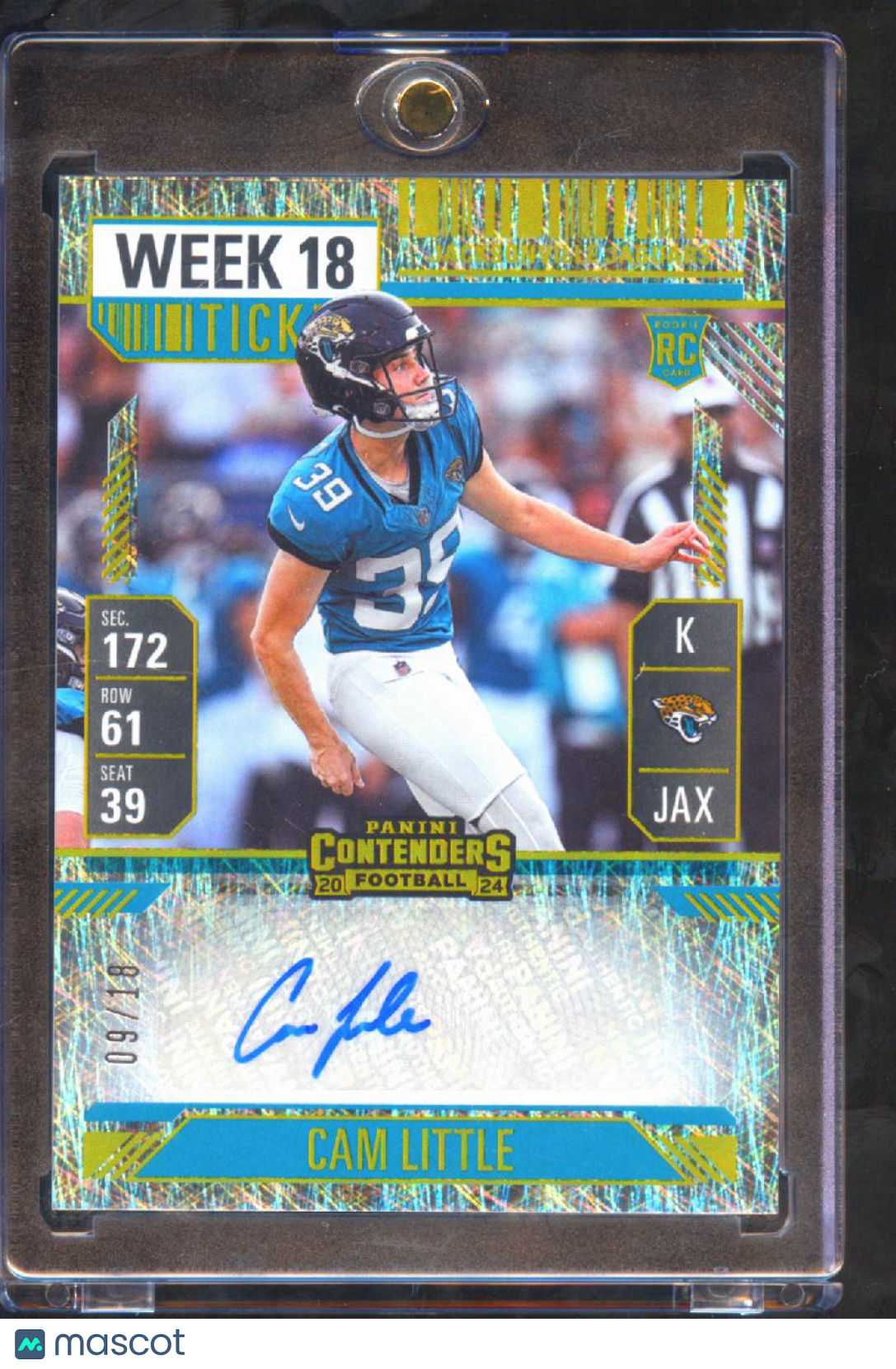 Cam Little 2025 Contenders Auto Autograph Rookie RC 9/19 Jacksonville Jaguars